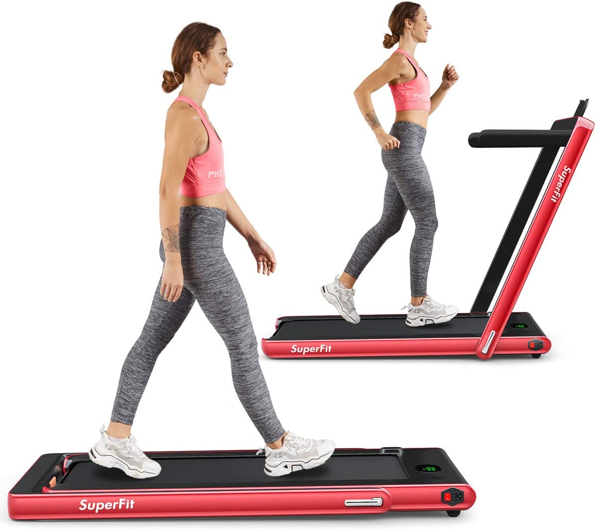 The Goplus 2 in 1 Folding Treadmill